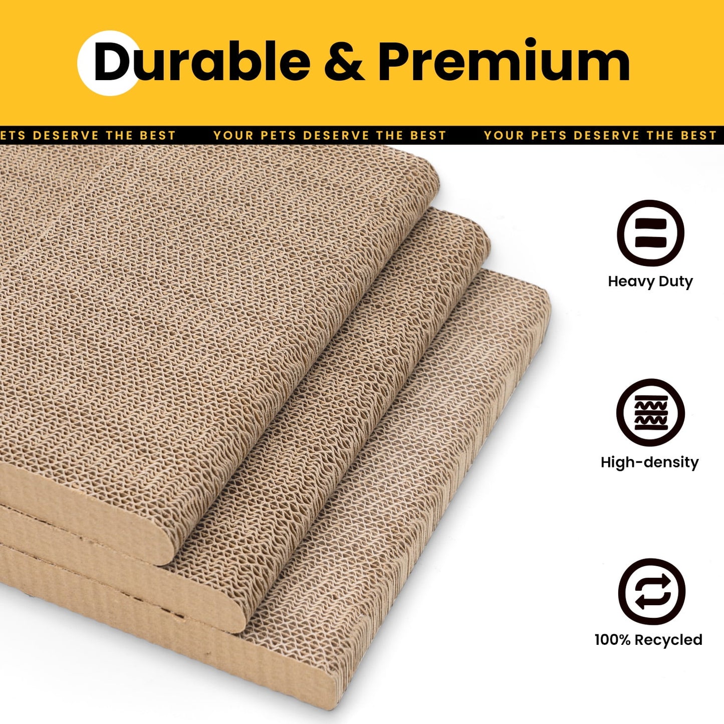 Cat Scratcher Cardboard,L Shape Scratch Pad,Vertical Scratching Board, Durable Cardboard to Protect Furniture for Indoor Cats,Light Wood Large